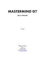 Preview for 3 page of RJM Mastermind GT User Manual