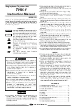 Предварительный просмотр 1 страницы RKC INSTRUMENT THV-1 Instruction Manual