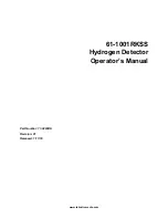 RKI Instruments 61-1001RKSS Operator'S Manual preview
