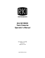 Preview for 1 page of RKI Instruments 65-2301RKSS Series Operator'S Manual