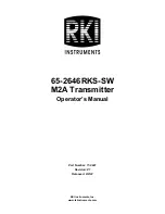 RKI Instruments 65-2646RKS-SW Operator'S Manual preview