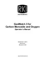 Предварительный просмотр 1 страницы RKI Instruments GasWatch 3 Operator'S Manual