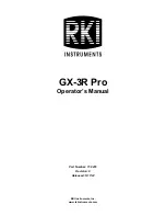 Предварительный просмотр 1 страницы RKI Instruments GX-3R Pro Operator'S Manual