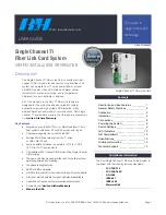 Preview for 1 page of RLH Industries 16 Channel T1 Over Ethernet Multiplexer System User Manual