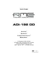 RME Audio ADI-192 DD User Manual preview