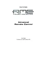 RME Audio Advanced Remote Control User Manual preview