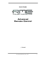 Предварительный просмотр 3 страницы RME Audio Advanced Remote Control User Manual