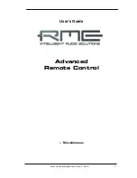 Предварительный просмотр 7 страницы RME Audio Advanced Remote Control User Manual