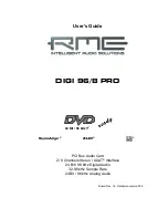 Preview for 1 page of RME Audio DIGI 96/8 PRO User Manual