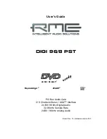 Preview for 1 page of RME Audio DIGI 96/8 PST User Manual