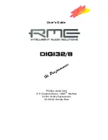 Preview for 1 page of RME Audio DIGI32/8 User Manual