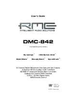 RME Audio DMC-842 User Manual предпросмотр