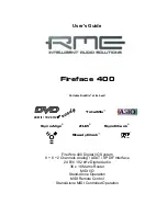 Предварительный просмотр 1 страницы RME Audio Fireface 400 User Manual