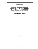 Предварительный просмотр 5 страницы RME Audio Fireface 400 User Manual