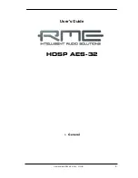 Preview for 5 page of RME Audio Hammerfall HDSP AES-32 User Manual