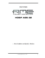 Preview for 11 page of RME Audio Hammerfall HDSP AES-32 User Manual