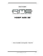 Preview for 29 page of RME Audio Hammerfall HDSP AES-32 User Manual