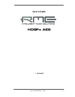 Preview for 5 page of RME Audio Hammerfall HDSPe AES User Manual