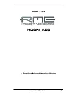 Preview for 11 page of RME Audio Hammerfall HDSPe AES User Manual