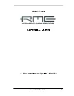 Preview for 25 page of RME Audio Hammerfall HDSPe AES User Manual