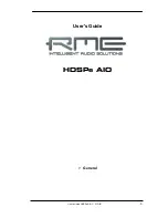 Preview for 5 page of RME Audio Hammerfall HDSPe AIO User Manual