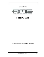 Preview for 31 page of RME Audio Hammerfall HDSPe AIO User Manual