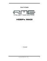 Предварительный просмотр 5 страницы RME Audio HDSPe MAD User Manual