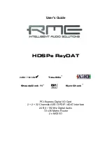 RME Audio HDSPe RayDAT User Manual preview