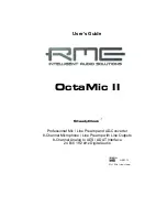 Preview for 1 page of RME Audio OctaMic II User Manual