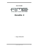 Preview for 11 page of RME Audio OctaMic II User Manual