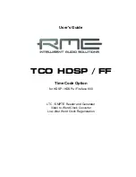 Preview for 1 page of RME Audio TCO HDSP/FF User Manual