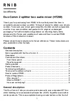 Preview for 1 page of RNIB Duo-Comm 2 Manual