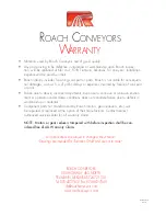 Предварительный просмотр 24 страницы Roach Conveyors 138LRC Owner'S Manual