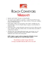 Preview for 31 page of Roach Conveyors 251CALR Owner'S Manual