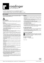 Preview for 2 page of Roadinger 31005163 User Manual