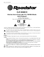 Roadstar CLR 2860CD Instruction Manual preview