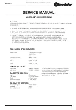 Preview for 3 page of Roadstar HIF-9911 Service Manual