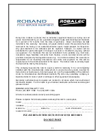 Предварительный просмотр 11 страницы Robalec SW-9600 Operating Instructions Manual