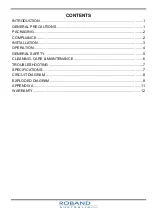 Preview for 3 page of ROBAND CHOC1 Operating Instructions Manual