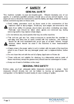 Preview for 8 page of ROBAND FD10 3 Operating Instructions Manual