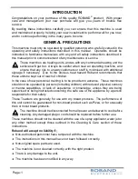 Preview for 4 page of ROBAND GMX1515 Operating Instructions Manual