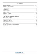 Preview for 3 page of ROBAND PA100 Operating Instructions Manual