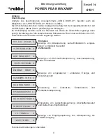 Preview for 8 page of ROBBE POWER PEAK MAXAMP 8121 Operating Instructions Manual