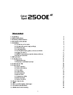 Preview for 3 page of Robe ColorSpot 2500E AT User Manual