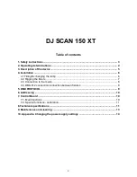 Preview for 2 page of Robe DJ SCAN 150 XT User Manual