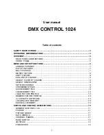 Preview for 2 page of Robe DMX Control 1024 User Manual