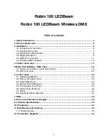 Предварительный просмотр 2 страницы Robe Robin 100 LEDBeam Wireless DMX CRMX User Manual