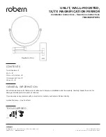 Robern 7M0008WUFN76S Installation Instructions Manual предпросмотр