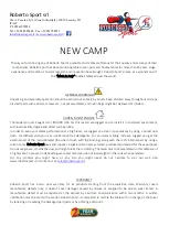 Roberto Sport NEW CAMP Manual preview