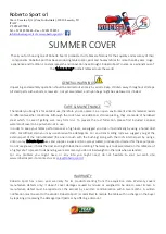 Roberto Sport SUMMER COVER Quick Start Manual preview